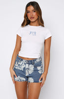 Take Me Home Denim Shorts Flower Print