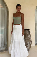 In That Moment Maxi Skirt White