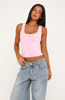 Driving Me Crazy Tank Top Pink Snake