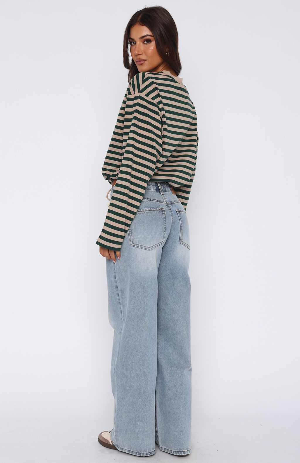Kendall Mid Rise Wide Leg Jeans Light Blue | White Fox Boutique US