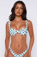Balia Bikini Top Blue/Choc Polka Dot