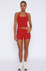 Shift Mid Rise Shorts 3.5" Cherry Red