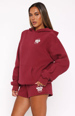 With Love For You Oversized Hoodie Burgundy