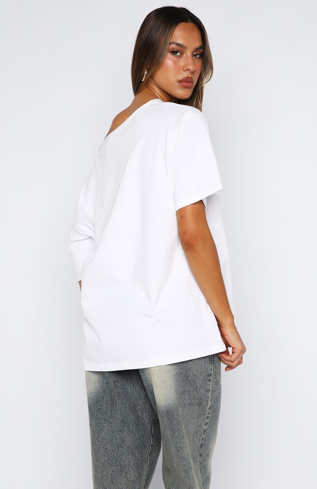 Give Me Options Off Shoulder Tee White | White Fox Boutique US