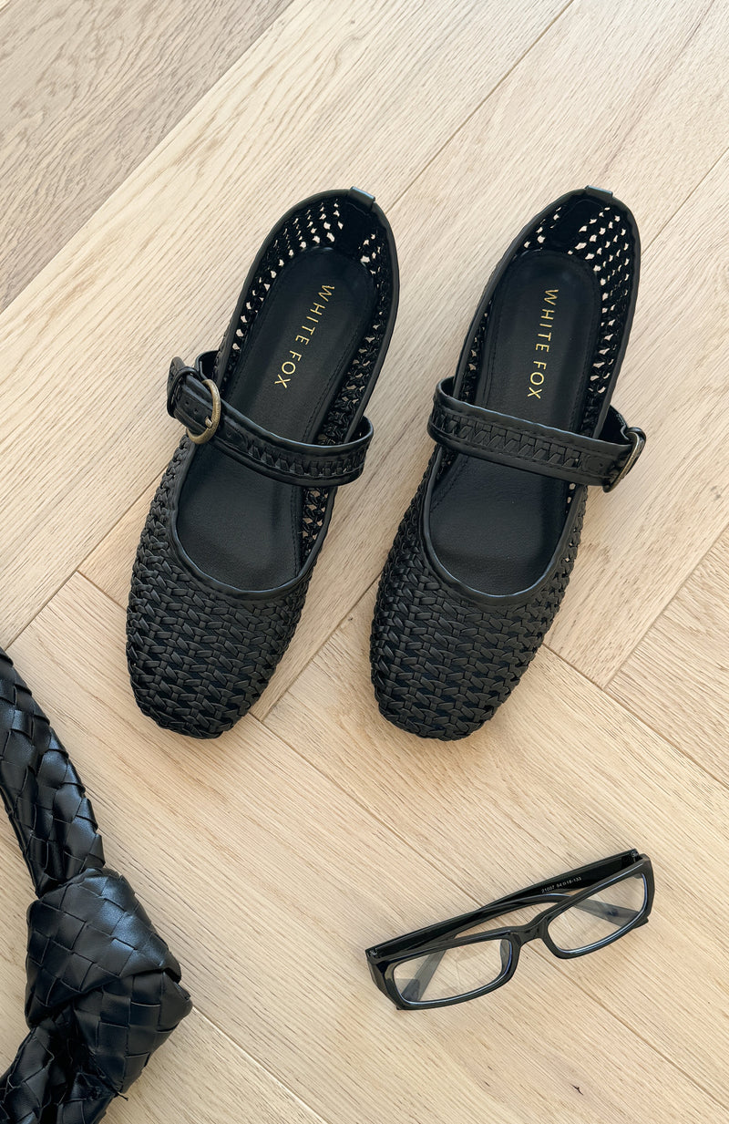 Enzo Ballet Flats Black PU