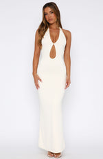 Set It Straight Halter Maxi Dress Cream | White Fox Boutique US Set It Straight Halter Maxi Dress Cream | White Fox Boutique US