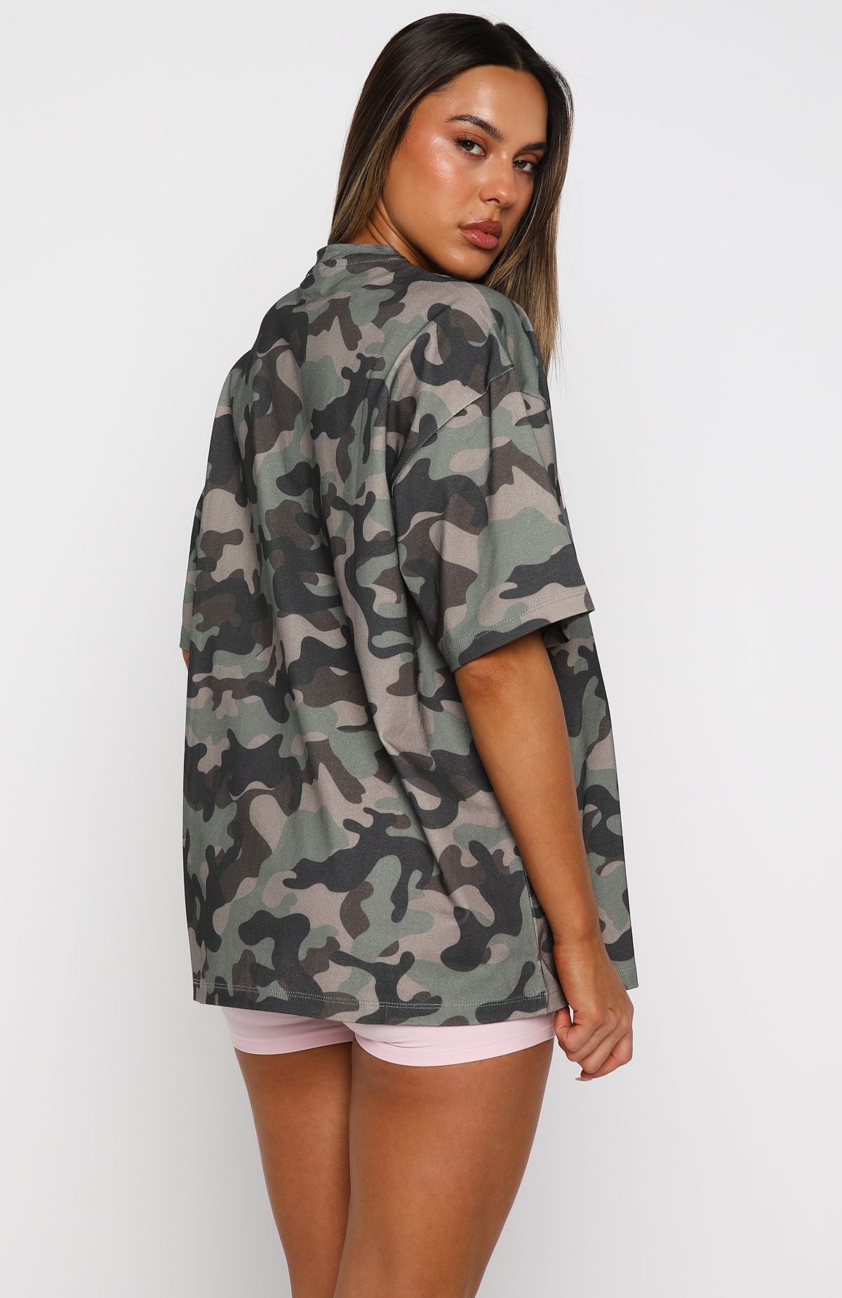 Offstage Printed Oversized Tee Washed Camo | White Fox Boutique US