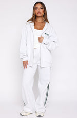 CLAN QUEEN Sweatpants Free size スウェット Lucky Thirteen Charise Wide Leg Sweatpants Grey Marle | White Fox