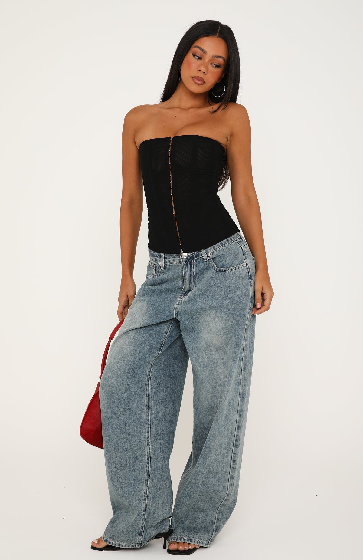 Feels Different Now Strapless Bustier Black | White Fox Boutique US