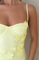 Flirty In Flora Mini Dress Lemon