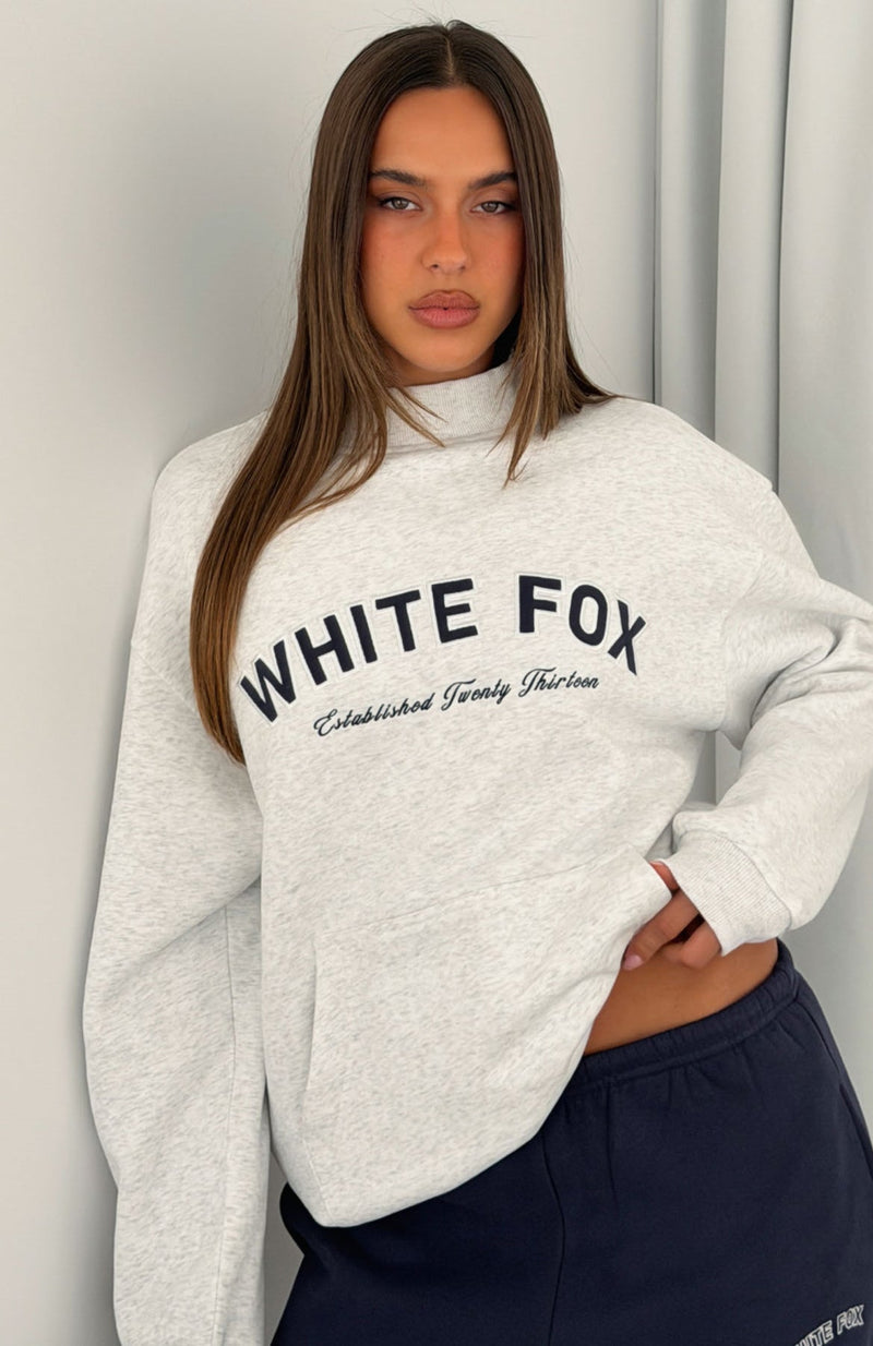Found It Out Mock Neck Sweater Grey Marle