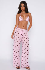 Croatian Coast Pants Pink Polka Dot | White Fox Boutique US