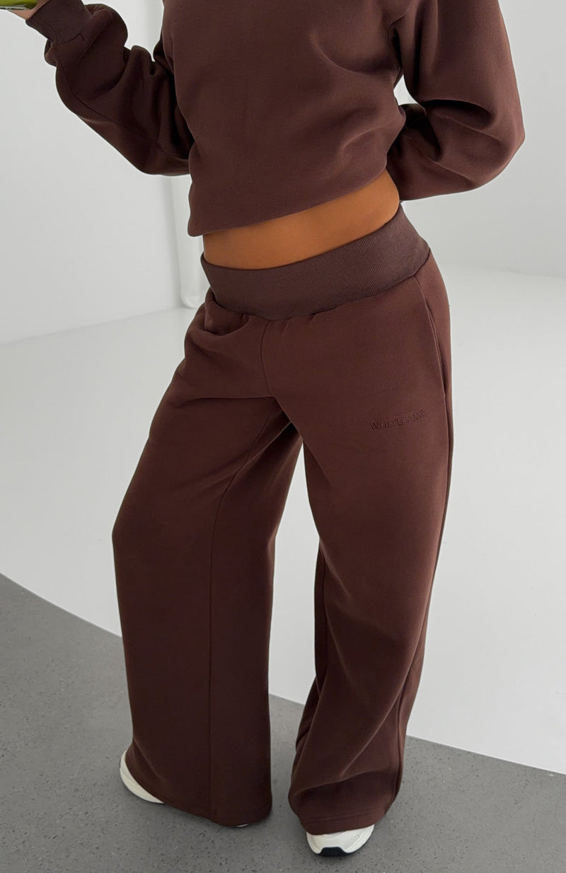 Give You A Break Wide Leg Sweatpants Chocolate