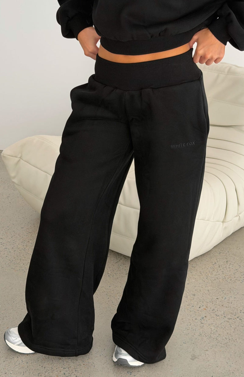 Give You A Break Wide Leg Sweatpants Black