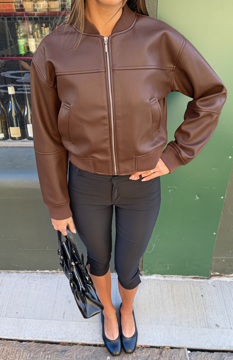 Growing Stronger PU Jacket Chocolate
