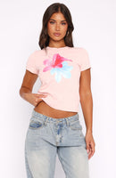 Heart Burst Relaxed Baby Tee Baby Pink