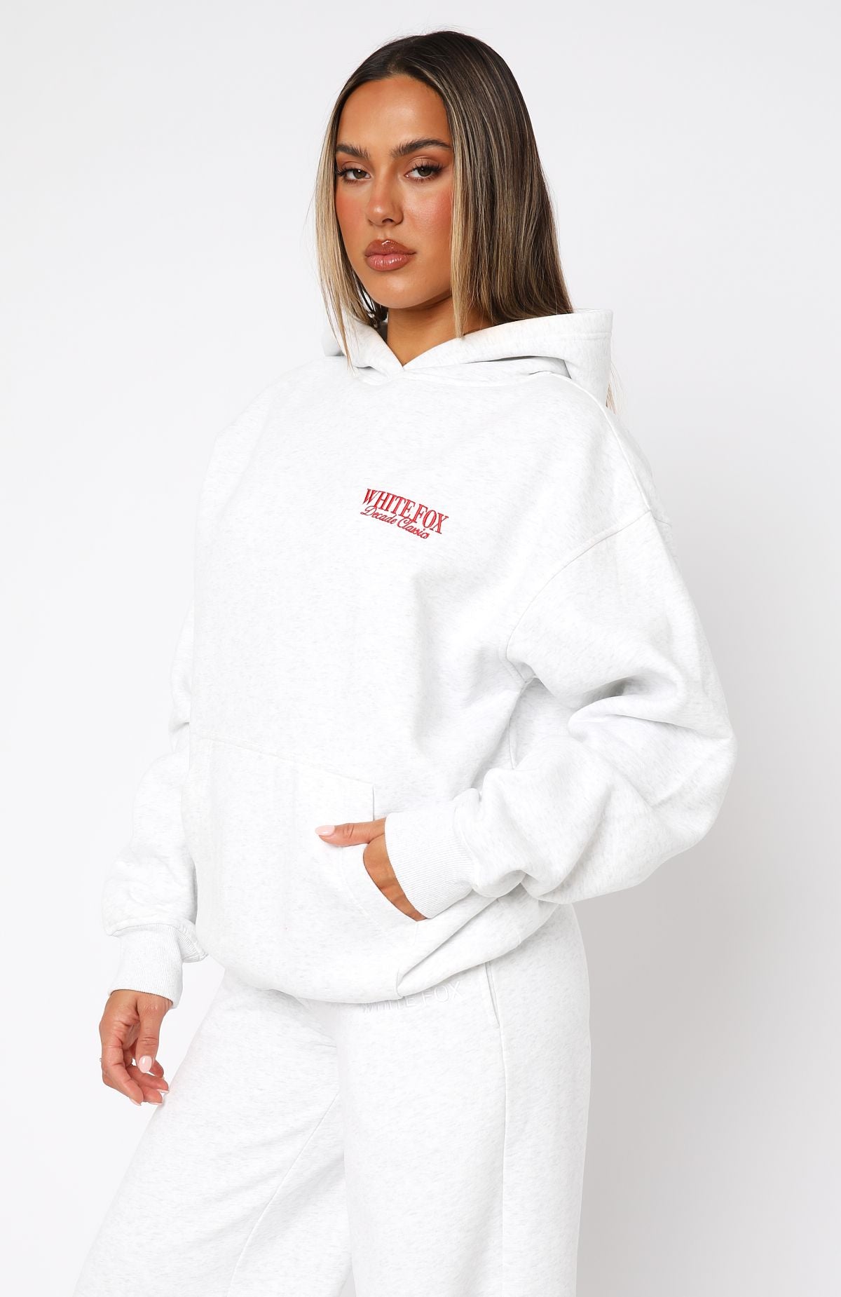 Decade Classics Essential Oversized Hoodie Grey Marle | White Fox ...