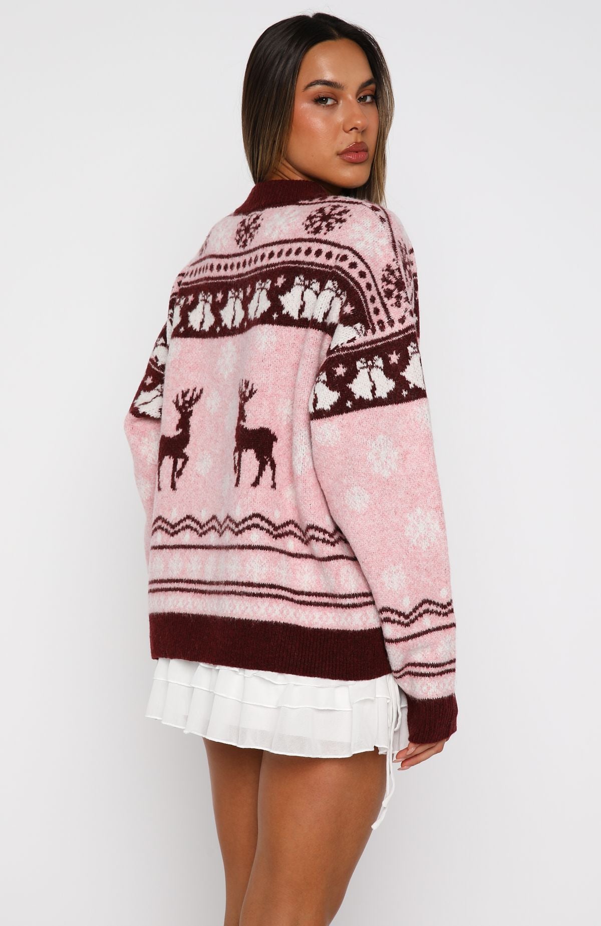 Arctic Fire Knit Sweater Crimson Twist | White Fox Boutique US