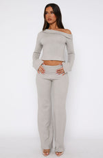 So Little Time Long Sleeve Top Grey Marle