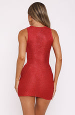 Inside Your Love Sequin Knit Mini Dress Red