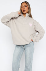 Balanced Zip Front Sweater Moon