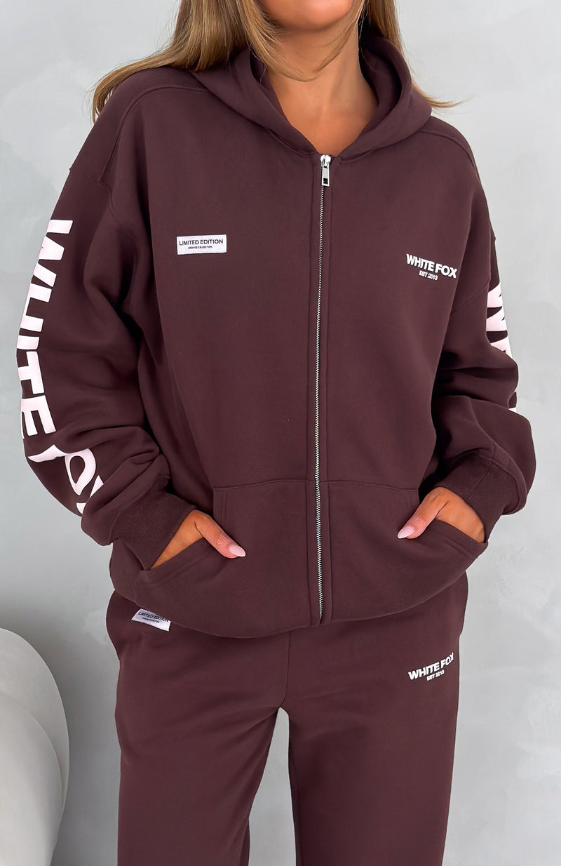 Higher Ground Zip Front Hoodie Chocolate