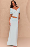 I'm Your Girl Off Shoulder Maxi Dress Aqua