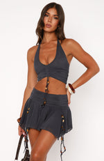 To My Heart Halter Top Charcoal