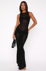 maxi dress with hearts Long Sleeve Embellished Heart Cut Out Maxi Dress Hot Pink