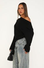 If You Insist Long Sleeve Top Black | White Fox Boutique US