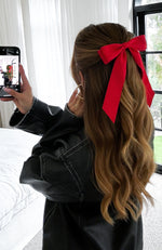 Sweet Serenity Bow Hair Clip Red