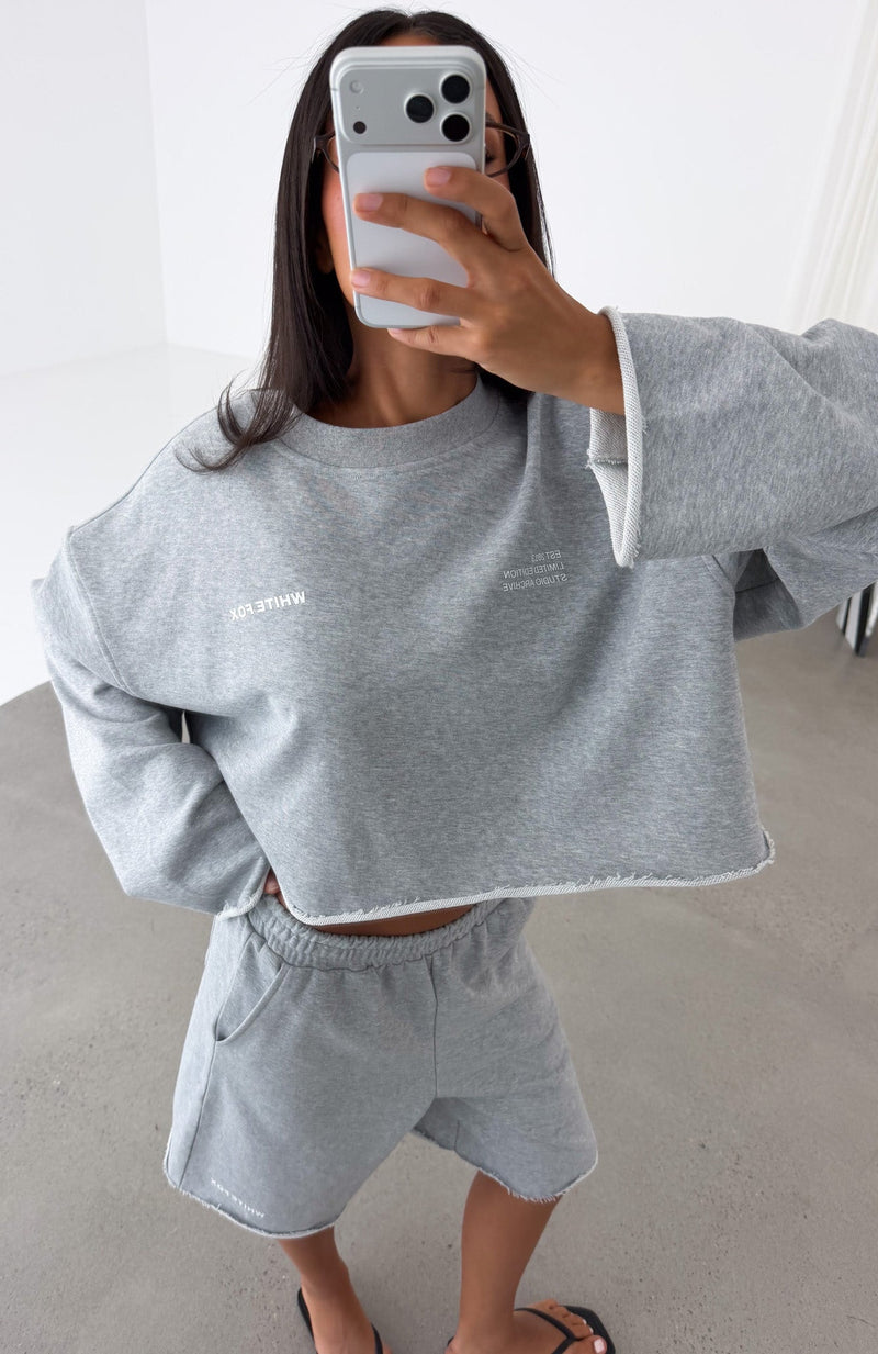 It Must Be A Sign Oversized Sweater Dark Grey Marle