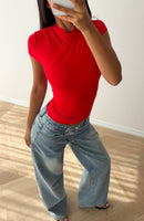 Just Can't Resist Short Sleeve Top Red
