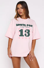Lucky Thirteen Charise Oversized Tee Soft Pink | White Fox Boutique US