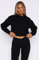 So Much More Cropped Hoodie Black