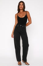 One Call Away High Rise Straight Leg Jeans Vintage Black Wash