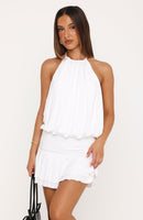 Kept My Promise Halter Mini Dress White