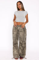 Commodity Parachute Pants Leopard Print