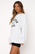 Down To The Wire Oversized Sweater Grey Marle