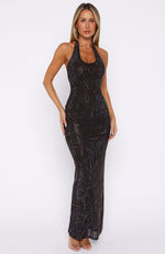knee length dresses for ladies Elif Modest Embellished Sequin Maxi Dress