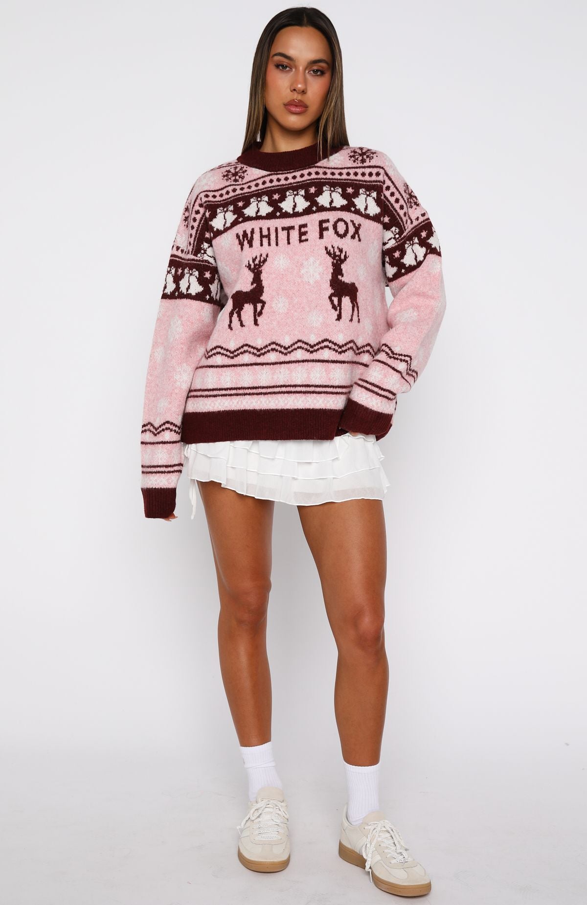 Arctic Fire Knit Sweater Crimson Twist | White Fox Boutique US