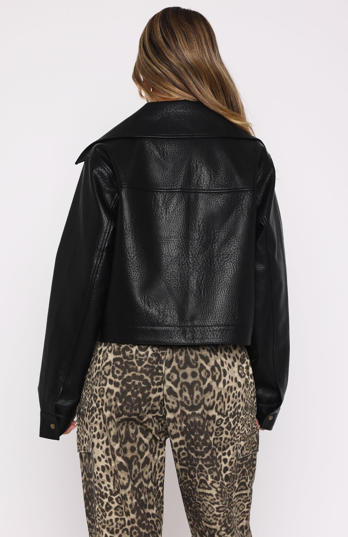 Nobody Told Me PU Jacket Black | White Fox Boutique US
