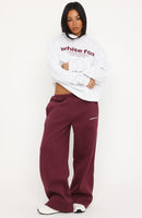 Made Up My Mind Wide Leg Sweatpants Burgundy