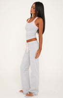 Midnight Sun Low Rise Pants Grey Marle/Baby Pink