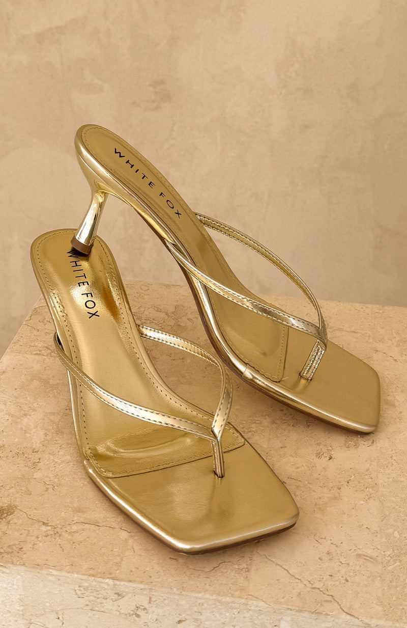 Mitchell Thong Mules Gold