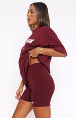 Offstage Ribbed Bike Shorts Red Velvet