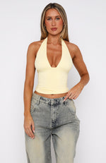 When I'm With You Halter Top Lemon