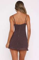 In The Back Of My Mind Mini Dress Chocolate Polka Dot