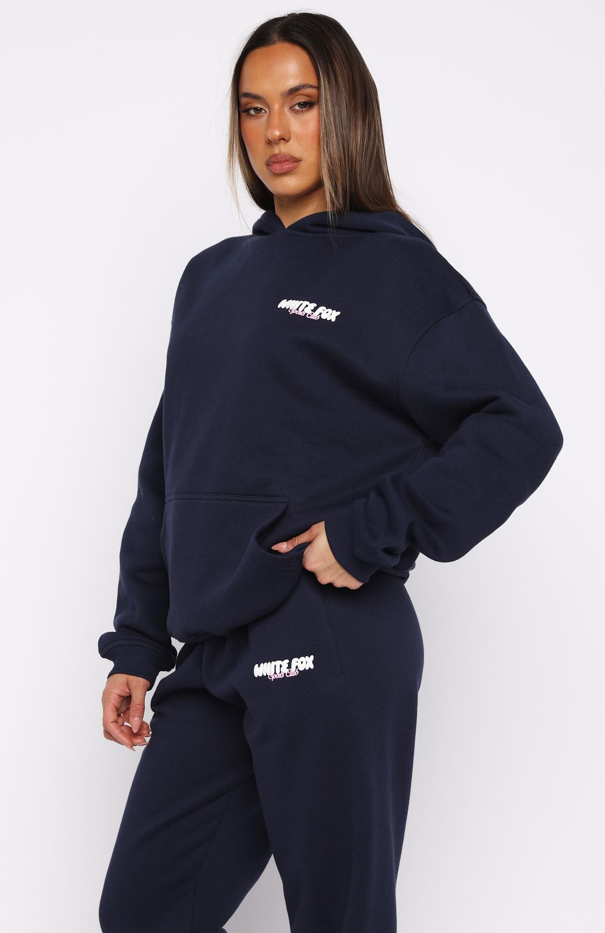 Club 14 Trinity Oversized Hoodie Navy | White Fox Boutique US