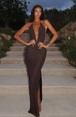 amerie maxi dress chocolate Deme By Gabriella AVA CHOCOLATE BROWN MAXI DRESS